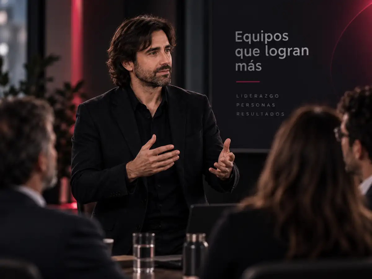 Pedro Sierra trabajando en un entorno profesional relacionado con consultoría corporativa